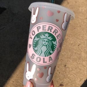 Bad bunny designed reusable Starbucks venti cup